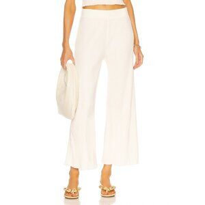 Twenty Montreal Women's Sunnyside Knit Wide Leg Pants Size S Ivory Stretchy Soft